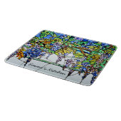 藤のヴィンテージの花のTiffanyのステンドグラス カッティングボード (角)