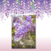 藤の写真のハッピーバースデーの挨拶状 カード