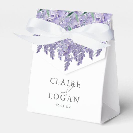 藤の塵の紫の水色結婚の フェイバーボックス (正面サイド)