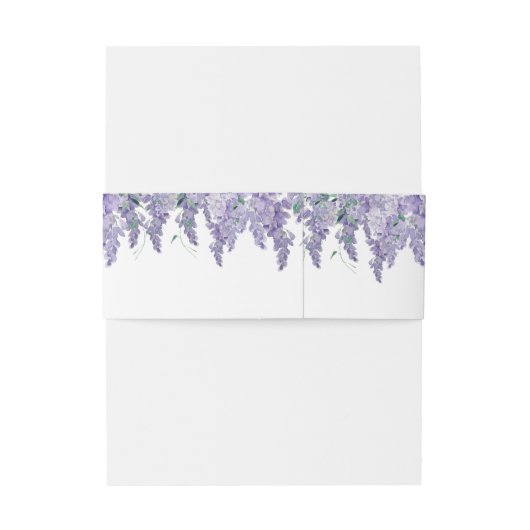 藤の塵の紫の水色結婚の 招待状ベリーバンド (裏面例)