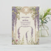 藤の塵の紫の水色結婚の 招待状 (スタンド正面)