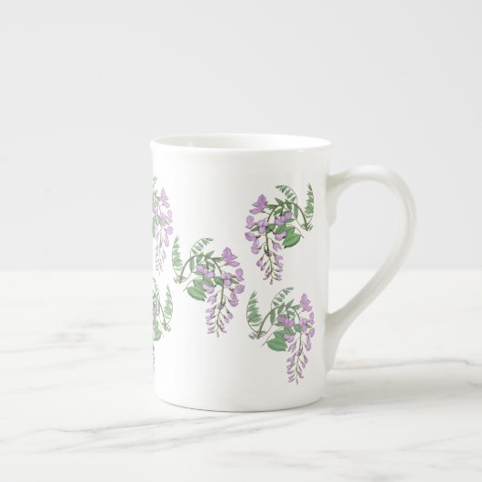 藤の夢のリースのパーソナライズな骨灰磁器のマグ ボーンチャイナマグカップ (右)