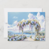 藤の庭の水彩AIアートワーク ノートカード (正面)