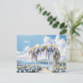 藤の庭の水彩AIアートワーク ポストカード (スタンド正面)