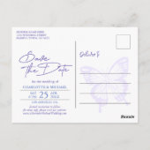 藤の春庭園の結婚式日付の保存 ポストカード (裏面)