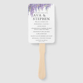 藤の木パープルミニマル結婚式 プログラム ハンドファン (正面)