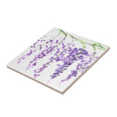 藤の水彩植物紫色の花 タイル (側面)