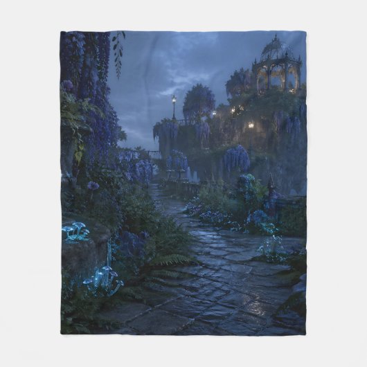 藤の浮遊ガゼボ フリースブランケット (正面)