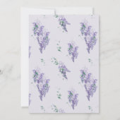 藤の淡い紫の水彩画 ブライダルシャワー 招待状 (裏面)
