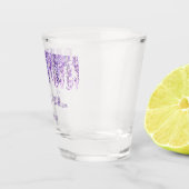 藤の紫の花の水色のフローラ結婚ズ ショットグラス (右)