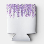 藤の紫の花の水色のフローラ結婚ズ 缶クーラー (裏面)