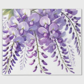 藤の紫の花 ワイルドフラワーの水彩画 ラッピングペーパー (フラット)