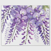 藤の紫の花 ワイルドフラワーの水彩画 ラッピングペーパー (フラット)