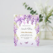 藤の紫の蝶の蝶の誕生日の招待 (スタンド正面)