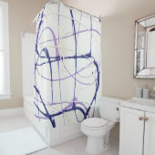藤の紫色のペンキの（ばちゃばちゃ）跳ねるのシャワー・カーテン シャワーカーテン (インサイチュ)