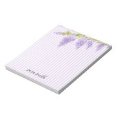 藤の花のカスタムネームストライプ ノートパッド (回転)