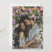 藤の花のカスタムフォトウェディング セーブザデート (裏面)