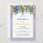 藤の花の水彩フラワーブライダルシャワー 招待状 (正面)