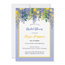 藤の花の水彩フラワーブライダルシャワー