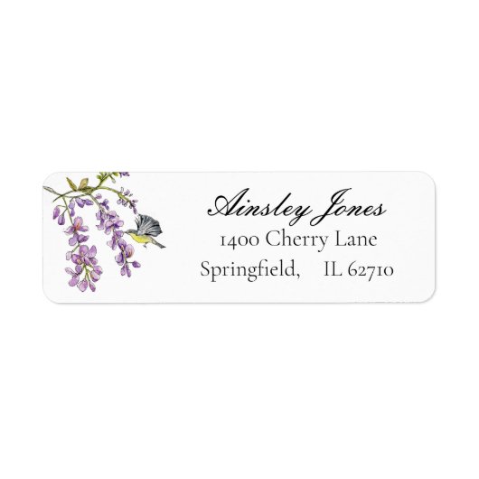 藤の花の水色 ラベル (正面)