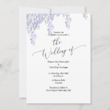 藤の花の結婚式招待状