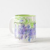藤の花の花嫁パーソナライズされたの贈り物 ツートーンマグカップ (正面左)