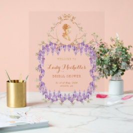 藤の花の豪華な花の結婚前のお祝い アクリルサイン