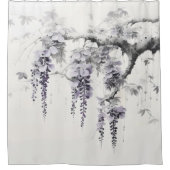 藤の花インク絵を描ズ シャワーカーテン (正面)