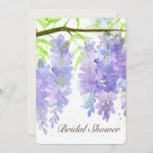 藤の花ウォーターカラーフラワーズブライダルシャワー 招待状 (正面/裏面)