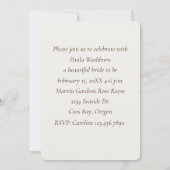 藤の花ウォーターカラーフラワーズブライダルシャワー 招待状 (裏面)