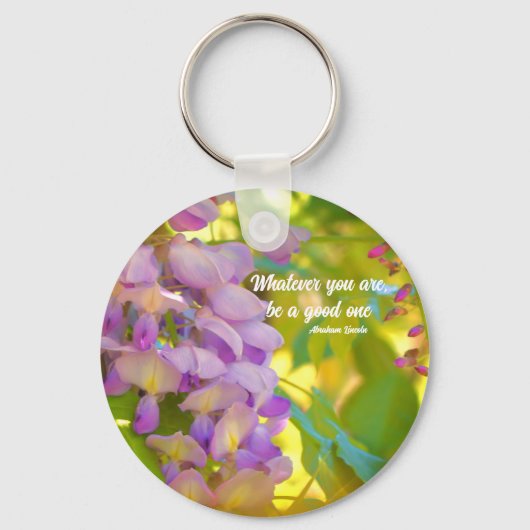 藤の花前向き引用文感動的 キーホルダー (正面)
