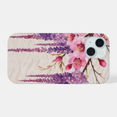 藤の花和紙の調べ ― 和モダン花柄 iPhone 15ケース (裏面横)