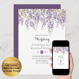 藤の花園 ラベンダー ウェディング パープル 招待状
