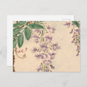 藤の花、紫の花、花の模様 ポストカード (正面/裏面)