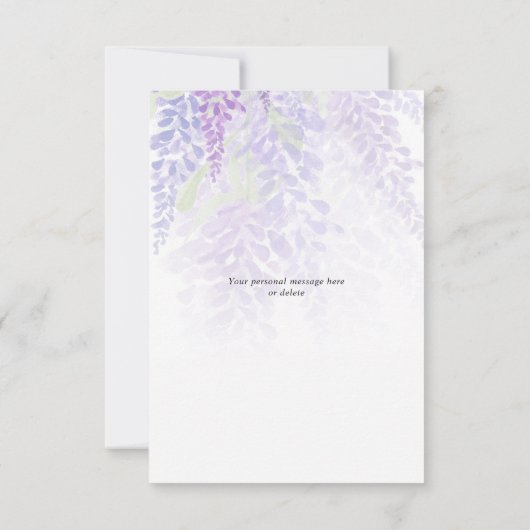 藤の開花写真の結婚サンキューカードを追加 サンキューカード (裏面)