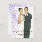 藤の開花写真の結婚サンキューカードを追加 サンキューカード (正面/裏面)