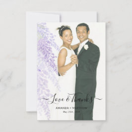 藤の開花写真の結婚サンキューカードを追加 サンキューカード