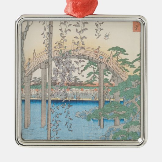 藤またはKameido Tenjinの橋 メタルオーナメント (正面)