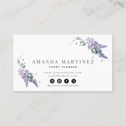 藤エレガントの水彩ソーシャルメディア事業 名刺 (裏面)