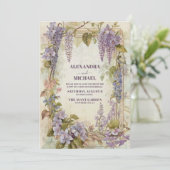 藤エレガントの水彩フローラ結婚ズ 招待状 (スタンド正面)
