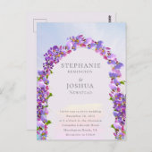 藤スタイリッシュの水彩結婚式招待状 ポストカード (正面/裏面)