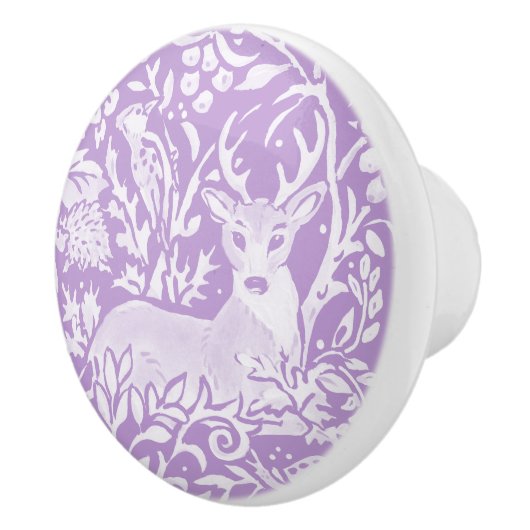 藤パープルディアバードハリネズミの森の森 セラミックノブ (右)