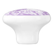 藤パープルバードフローラリーフウッドランドかわいらし セラミックノブ (側面)