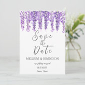 藤フローラ水彩紫花結婚の 招待状 (スタンド正面)