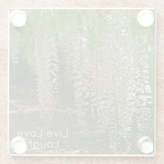 藤ホワイトガーデン花ライブ愛の笑い ガラスコースター (裏面)