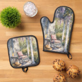 藤ポーチロッキングチェアシーン 鍋つかみ&鍋敷きセット (トップダウン)