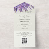 藤モダン色紫QRコード結婚ズ オールインワン招待状 (内側)