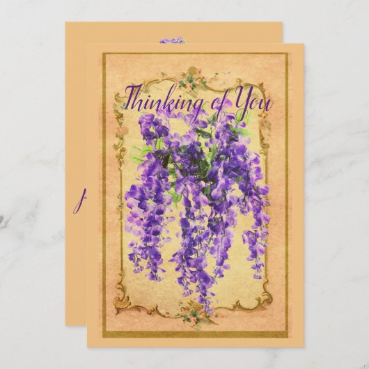 藤ヴィンテージ多目的アンティーク背景 シーズンカード (正面/裏面)