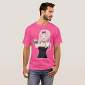 藤原千佳が銃を持つ銃アニメの女の子を抱く Tシャツ (正面フル)