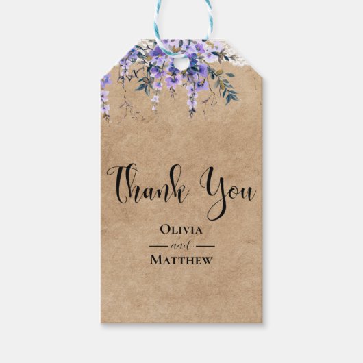 藤素朴フローラレース結婚の感謝 ギフトタグ (正面)